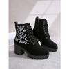 Sweet and cool Martin boots women's new heightened round head thick heel knight boots punk platform high heel short boots fried street