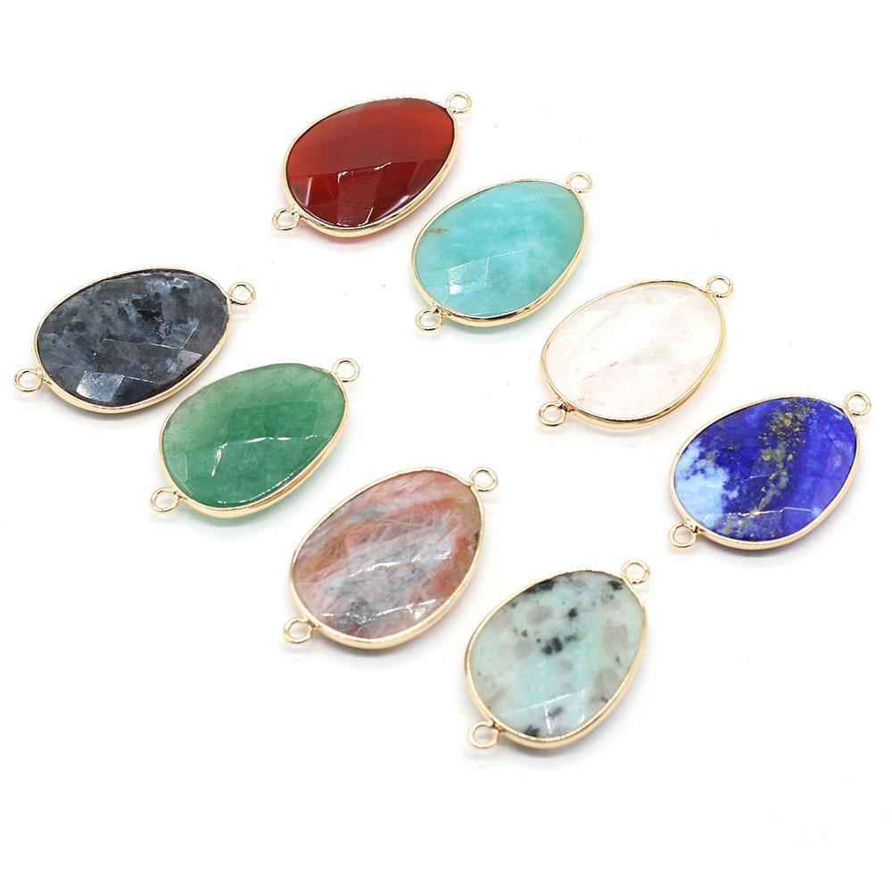 1 Peça, Conector de Cristal de Cura Reiki, Conectores de Pedra Natural Energética Pedras Preciosas para Fazer Joias DIY Acessórios de Colar Pulseira Artesanato