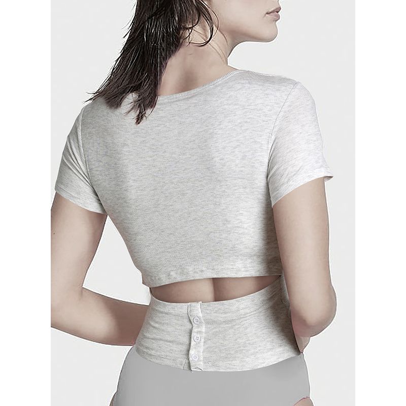 Non-Exchangeable Non-Returnable] Beauty Back Yoga Clothes Short Sleeve Tops Slim-Fit with Brassiere Pad Sports T-Shirt Pilates Workout Clothes