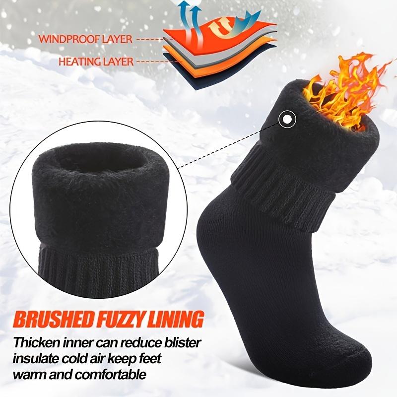 3 Pairs of Women's Ski Warm Boot Socks - Thick Winter Cold-proof Socks with Elastic Rib Pockets, Machine Washable, Mixed Colors