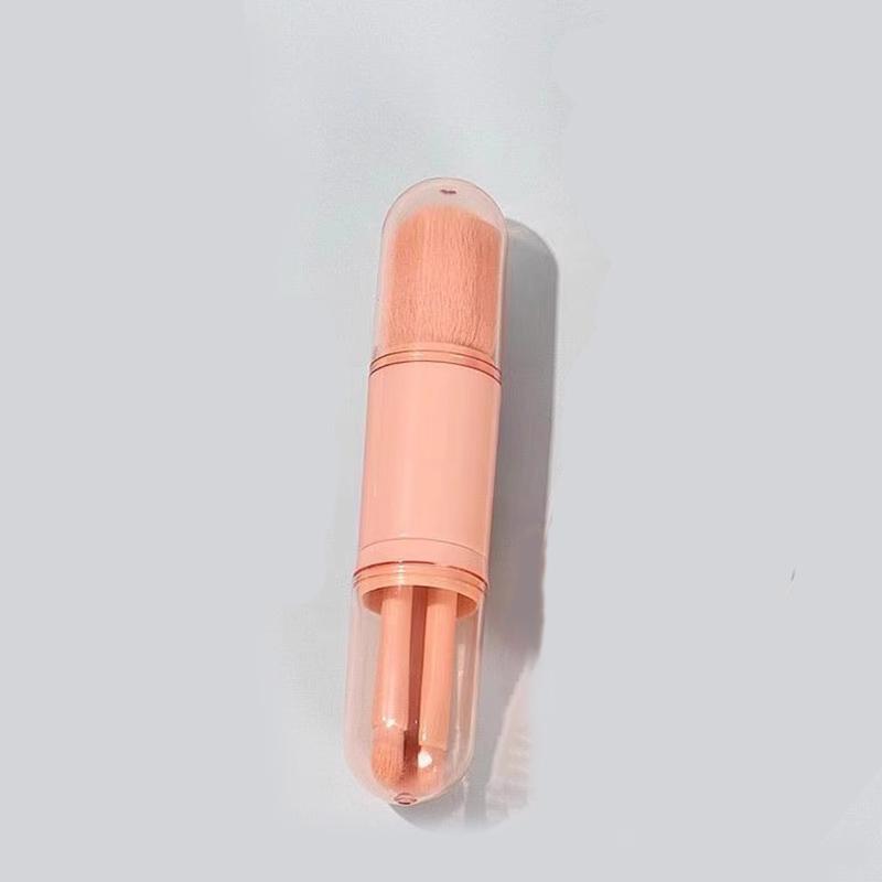 Portable Powder Blusher Brush With Cover 4 in 1 Travel Small Set Makeup Eye Shadow Telescopic Multi-Function Mini Makeup Tool