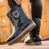 Water Shoes Waterproof Bundle Men's Rain Shoes Trendy Labor Insurance Shoes Medium Tube Rain Boots Anti-skid Rubber Shoes Warm and Velvet