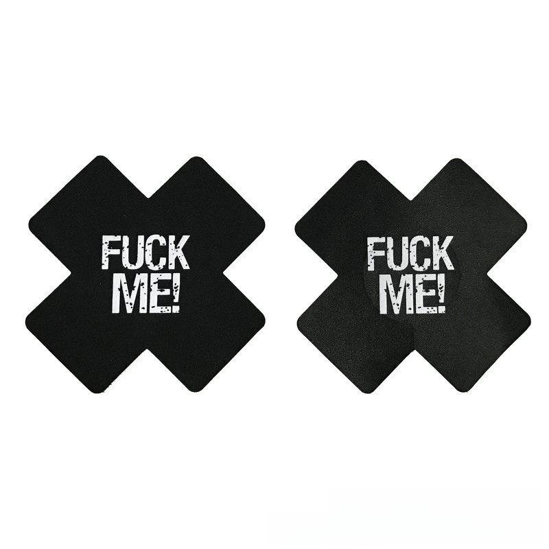 Luminous X-shaped Heart Nipple Covers - Black, Rose Red, White