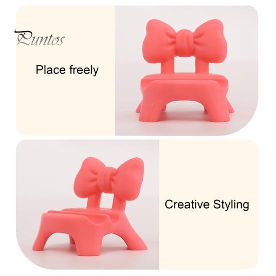 No Scratch Mobile Frame Support 3D Printed Stool Phone Holder, Cute Bow/Flower Anti-slip Groove Support, Hands-free Stand for Desktop Accessory