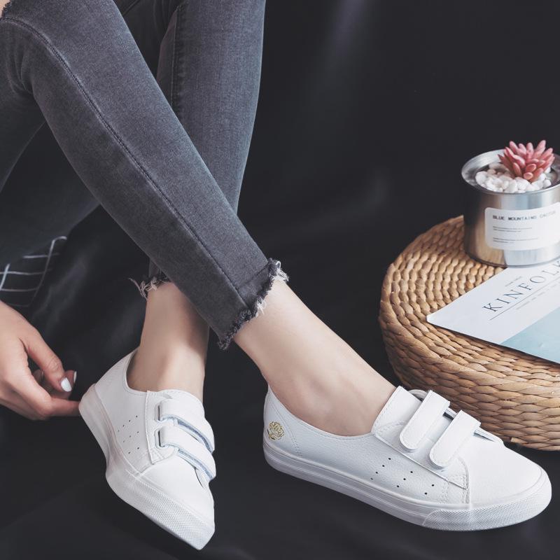Women's Leather Shoes Fashion Flats Spring Summer Women Causal Sneakers Floral Breathable White Shoes High Quality Shoes Women20