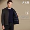 Antonio Men's Detachable Goose Down Lined Cashmere Wool Blend Business Jacket