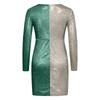 Fashion Women's Hot Stamping Dress Long Sleeve V-Neck Sexy  Dress