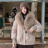 European & American Style Women's Winter Fur Collar Short Down Jacket