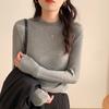 Suit with bottoming shirt women's clothing autumn and winter new slim-fitting long-sleeved white T-shirt women's small stand-up collar top