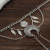 Bohemian Dream Catcher Leaf Tassel Armlet - Women's Retro Punk Metal Chain Bangle