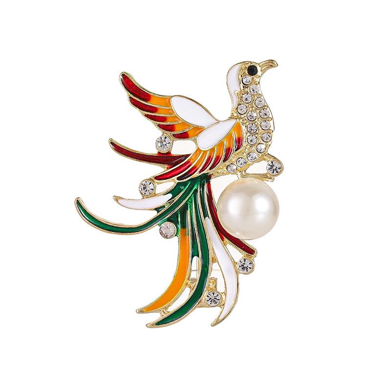 Exquisite Phoenix Collar Brooch: Retro National Style Animal Pin