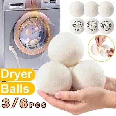 3/6 Stück Woll-Trocknungsball Antistatischer Spezieller Anti-Verhedderungsball für Wolle Haushalts-Trocknungsball Wiederverwendbare Waschmaschinen-Teile 6cm