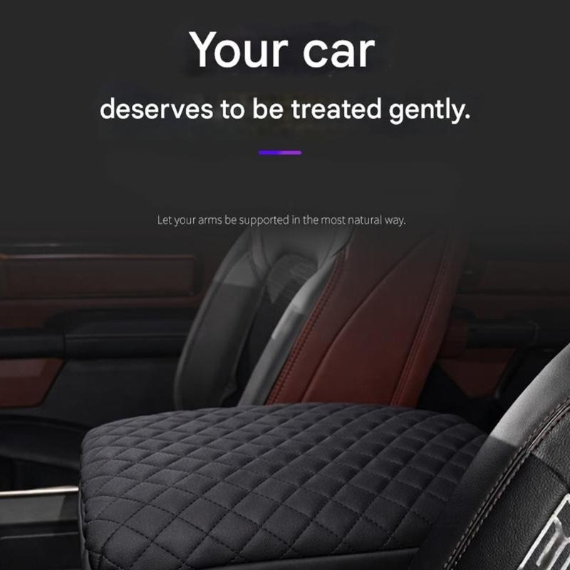 Upgrades Leather Center Console Cover Armrest Protector Square Armrest Cover Excellent Fit for Pickup 1500 2018-2026