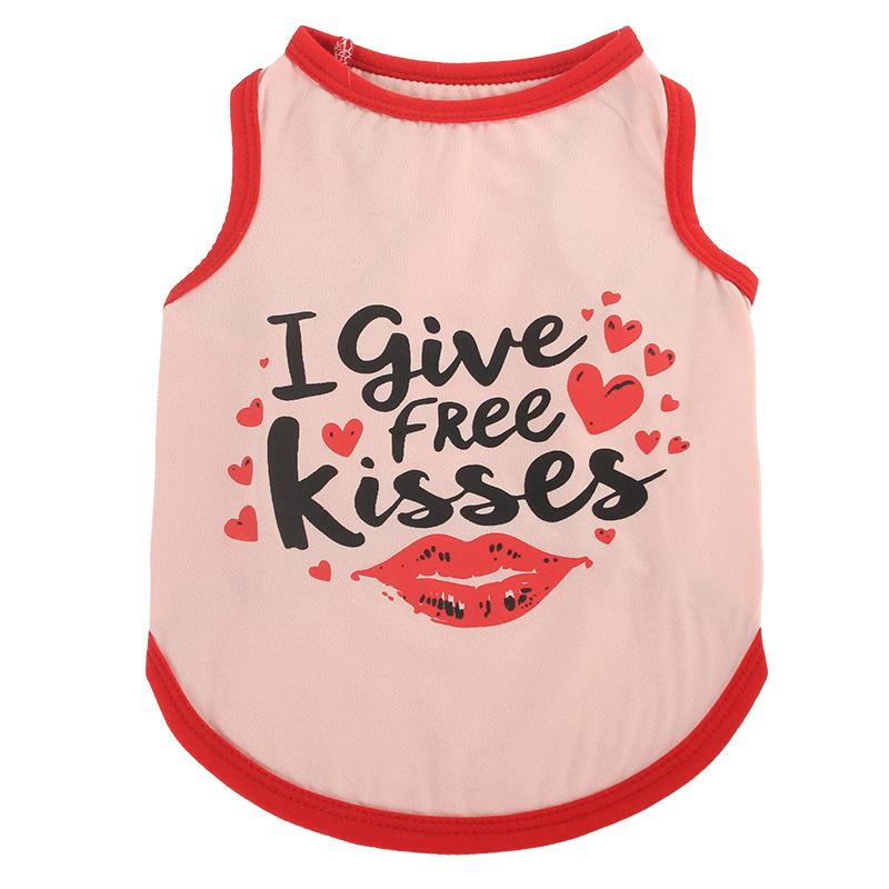 Summer Pet Clothing Cats High Elasticity Tank Top European Style Printed Alphabet Stripes Puppy Vest Cool Shirts