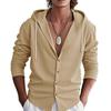 Men’s Long-Sleeved Linen Striped Shirt – New Spring/Autumn Slim-Fit Hooded Casual Shirt for Men