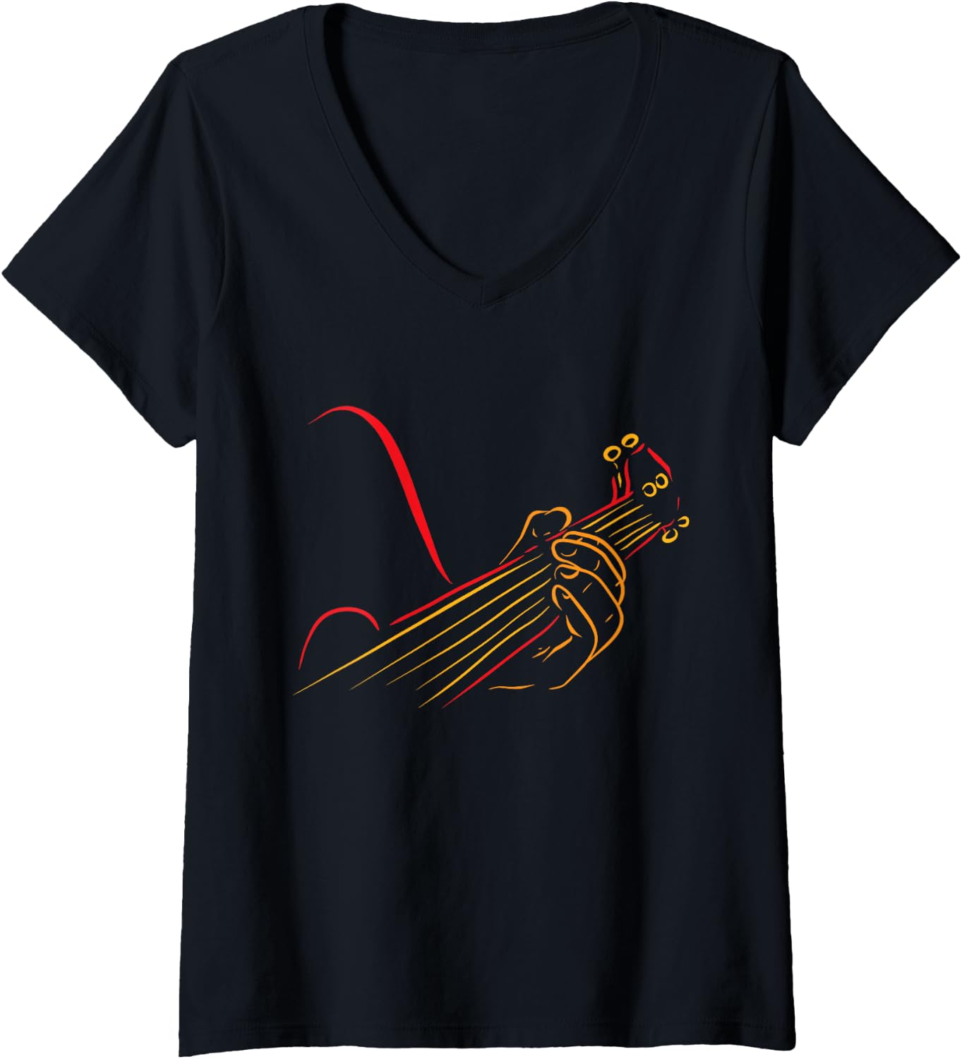 Womens Playing Guitar Guitarist Music Life Funny Gift V-Neck T-Shirt Unisex T-Shirt S
