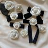 Elegant 3D Camellia Bow Brooch: Versatile French Style Corsage Pin for Women