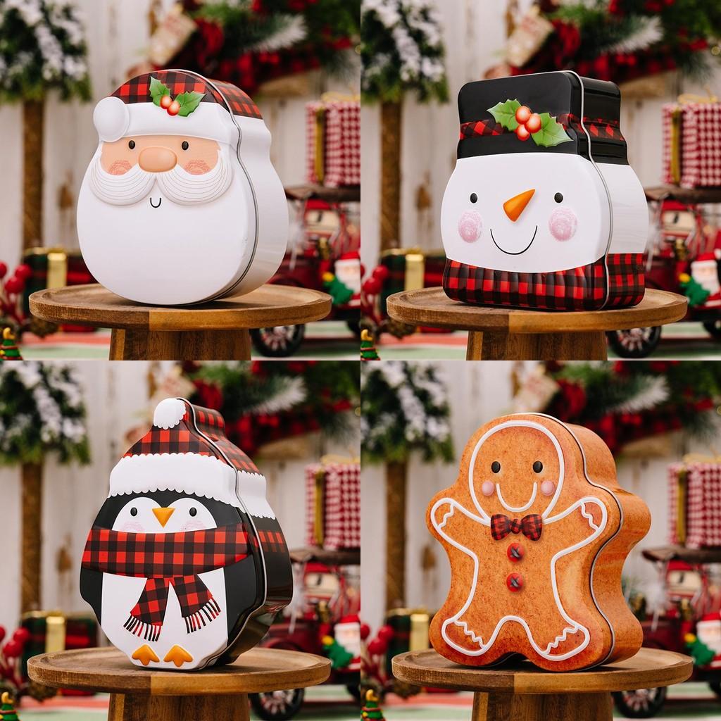 Festive Christmas Decorative Gingerbread Man Cookie Tin Box For Holiday Cheer