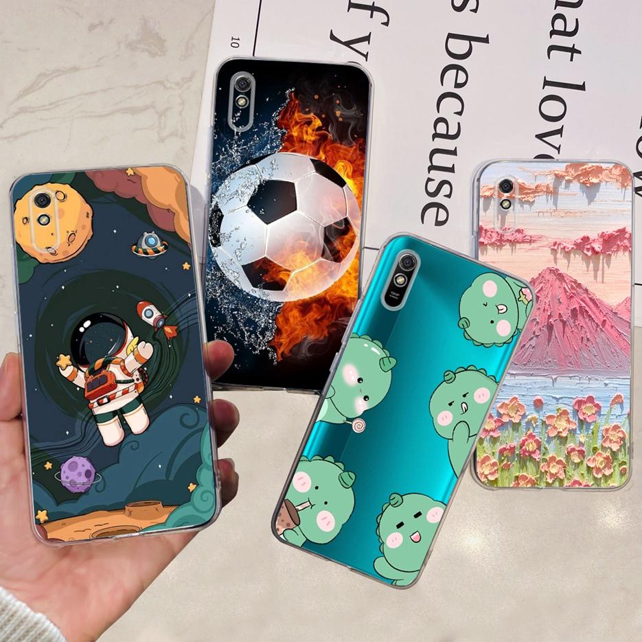 For Xiaomi Redmi 9A Case Redmi 9AT Stylish Painted Cover Clear Silicone Phone Case For Xiaomi Redmi 9A Sport Redmi9A T Soft Bags
