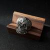 Retro Floral Kreuz Totenkopfring für Herren Steampunk Gothic Verstellbarer Offener Ring Biker Zirkon Streetwear Accessoires Unisex Geschenk