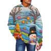 Men's Christmas Print Faux Sweater, Crewneck Sweatshirt, Loose Long-sleeved Top