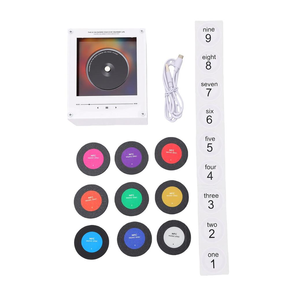 Imanes para Nevera Musicales con Reproductor de Discos NFC Set Reproductor de Música de 256G con Luz para Nevera Escritorio Musical Único