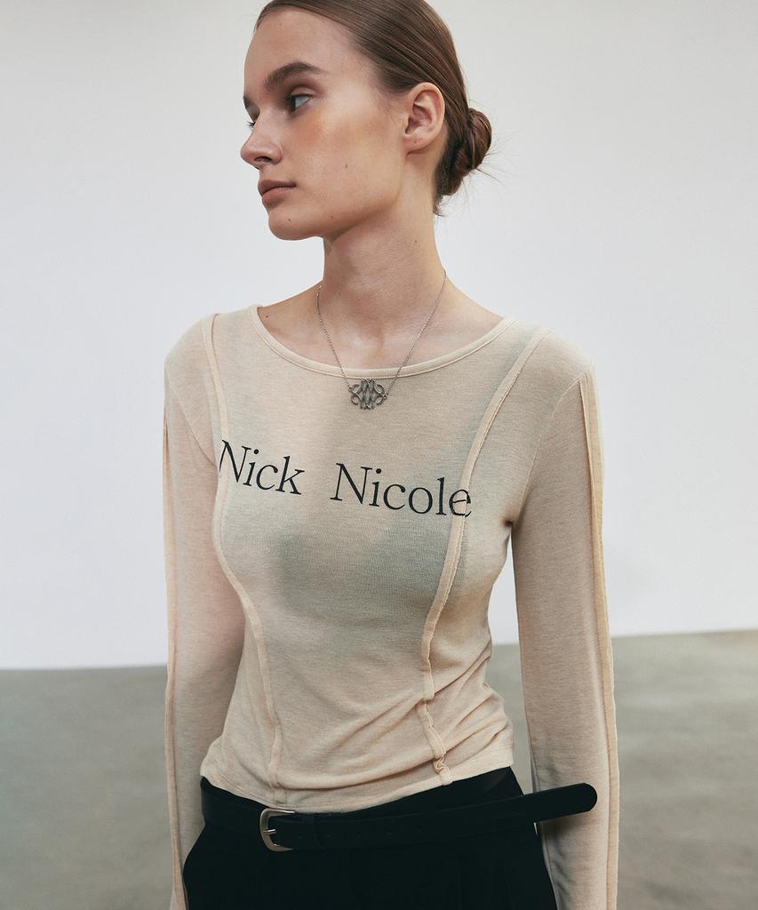 Nigaennikol Nick Pintuck Line Ls Top_Beige