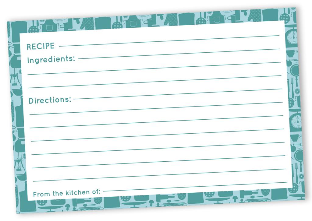 Inkdotpot Karta Przepisu 6x4 cala Jednostronne Karty z Projektami Przepisów Obramowanie Karty Przepisu Ślub-Wieczór Panieński-Baby Shower- Opakowanie