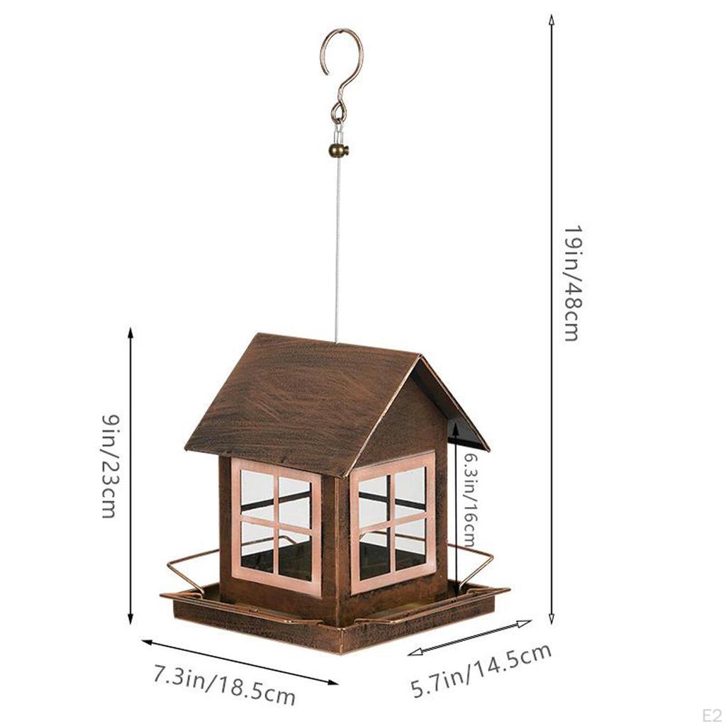 Hanging Bird Feeder Feeding Station House Shape Pet Supplies Large Capacity Food Bowl Garden