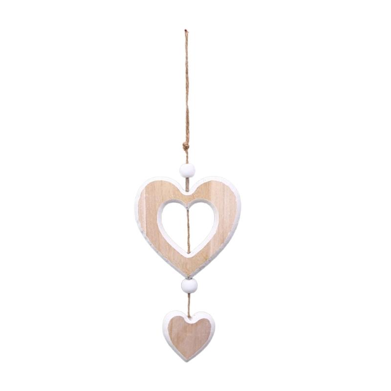 Natural Wooden Heart Shaped Adornment Bedroom Decorative Pendant Hanging Ornament for Weddings and Special Occasion
