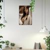 Anime Girl Metal Wall Art 8x12 Inch Retro White Lingerie Design Green Leaves Home Decor