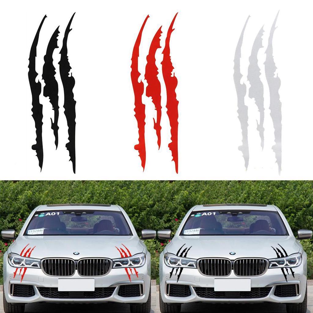 1Pair 3Colors Warning Strip Reflective Tape Car Safety Reflector Stickers Decals