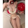 Festive Bunny Lingerie Set: Jingle Bell Bra and Panties
