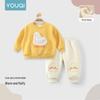 Youqi Baby Girl Long Sleeve 2-Piece Set: Hoodie and Pants for Autumn/Spring