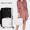 PU Makeup Bag Marble Pattern Portable Large Capacity Makeup Storage Bag Multi functional Travel Makeup Toolbox