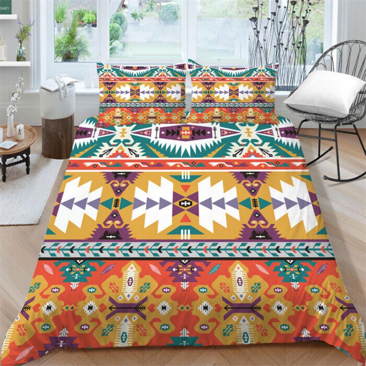 

Векторные комплекты постельного белья в этническом стиле. Мягкий пододеяльник. Высококачественный декор для спальни. Подарок. Single 135x200cm