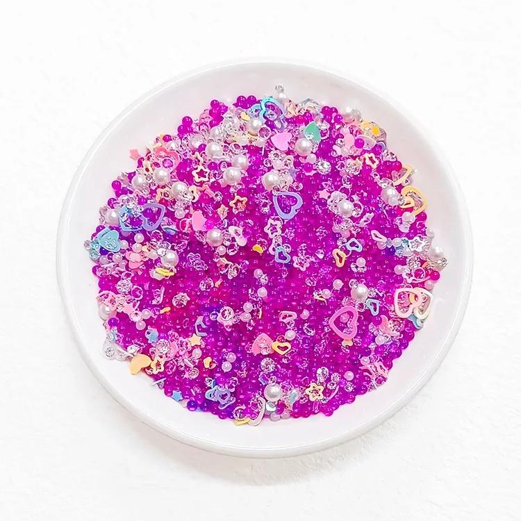 50g/Beutel Gemischte Harz Glitzernde Lochlose Perlen 2mm-7mm Strasssteine Schillernde Perlmuttfarbene Creme Imitation Blase Bastelzubehör