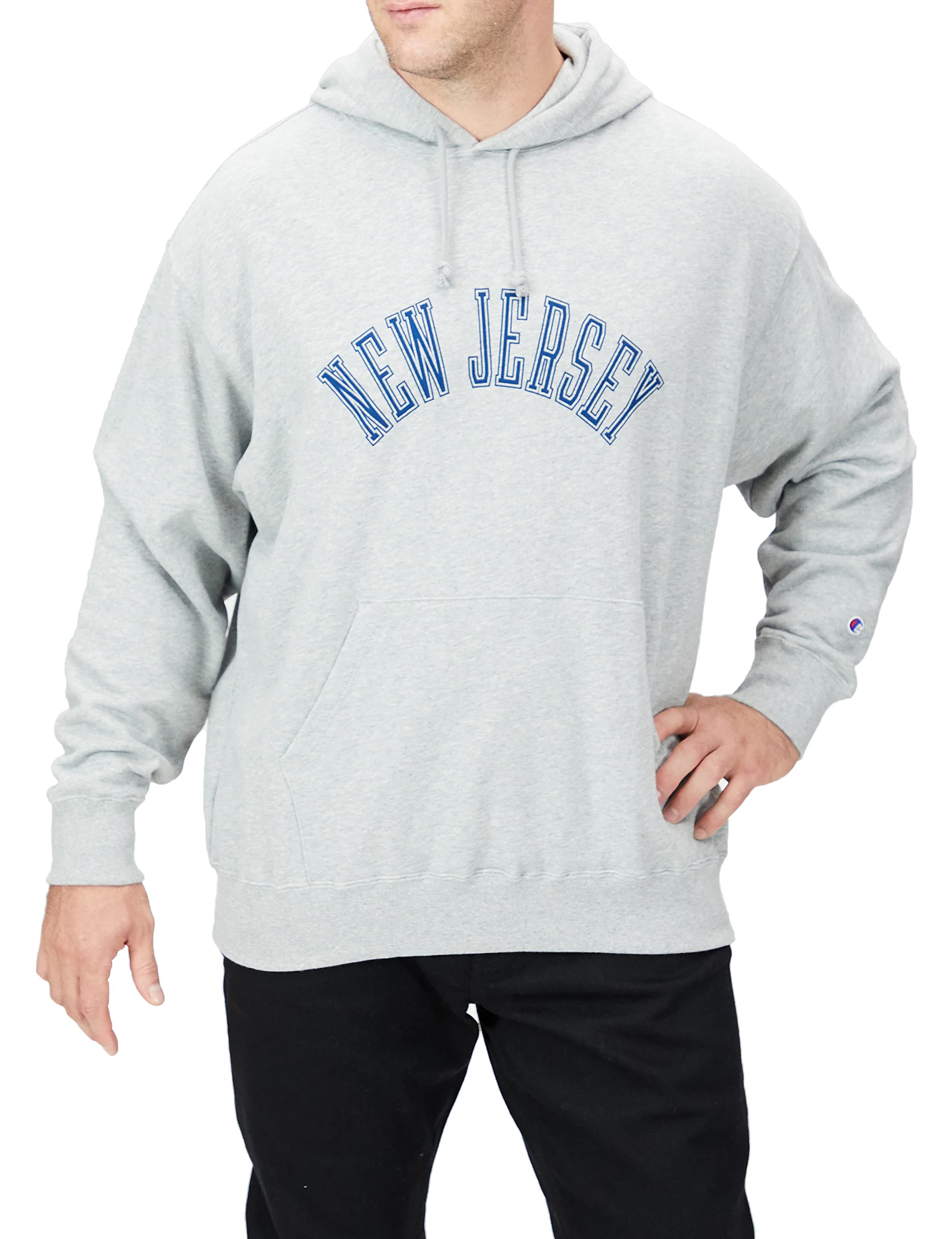 

Champion Long Sleeve Graphic Print Hooded Oxford Size XL Men s Sweatshirt, Gray, (C3-W120)