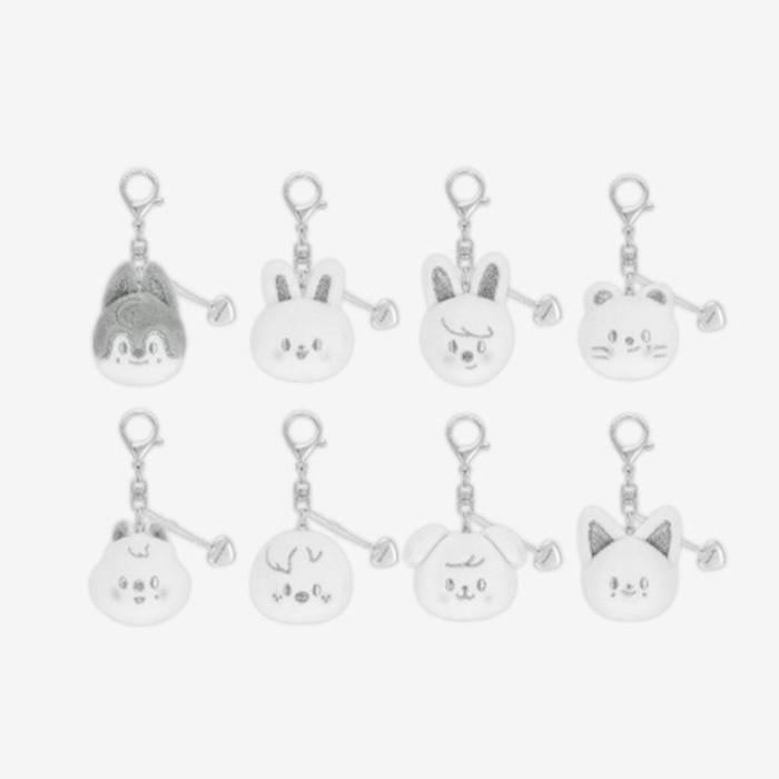 (SKZOO FACE KEYRING SILVER Ver.) Stray Kids [celebrATE] MD