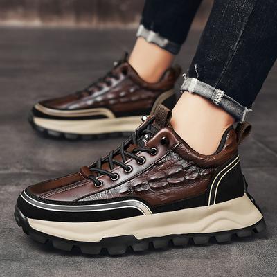 Marke Herren Sneaker 2025 Neue Krokodilmuster Lederschuhe Herren Casual Laufschuhe Luxus Mode Plateau Herren Tennisschuhe