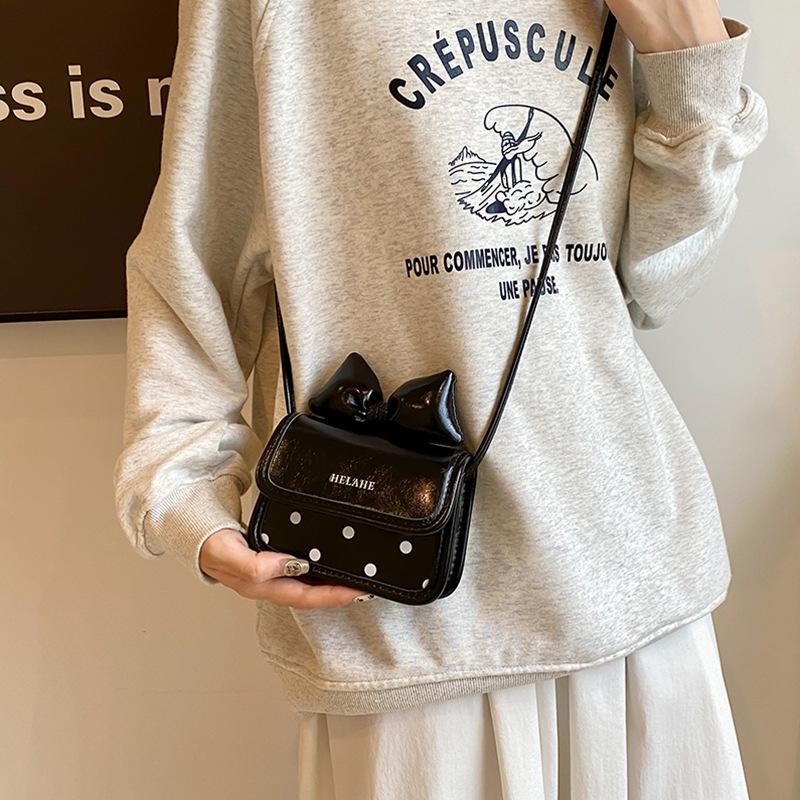 Children's Cute Bow Polka Dot Crossbody Bag with Coin Purse