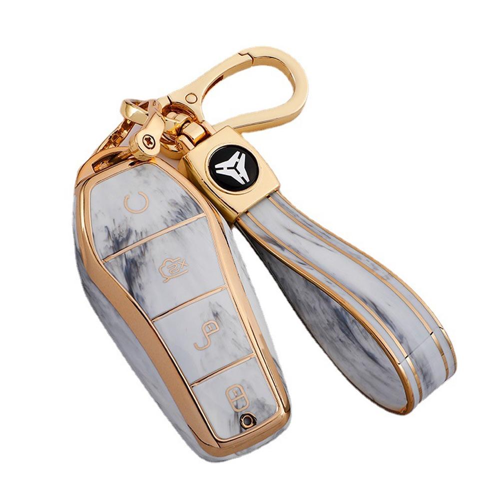 For BYD Qin Plusdmi Atto 3 Han EV Dolphin New Soft TPU Car Key Case 4 Buttons Remote Control Protect Cover Durable Accessories