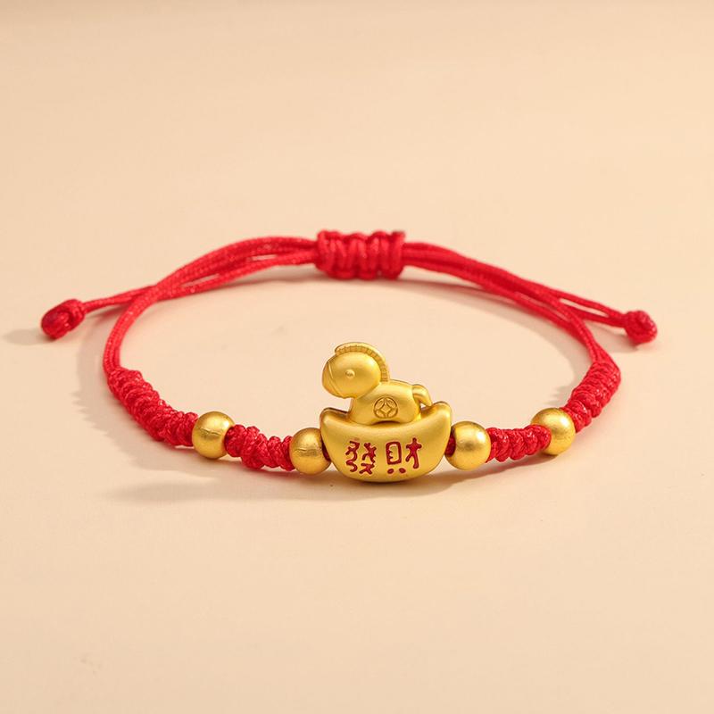 Chinese Style 2026 Horse Year Zodiac Bracelet For Women Men Lucky Hand-Woven Red Rope Bracelet New Year Jewelry Party Gift