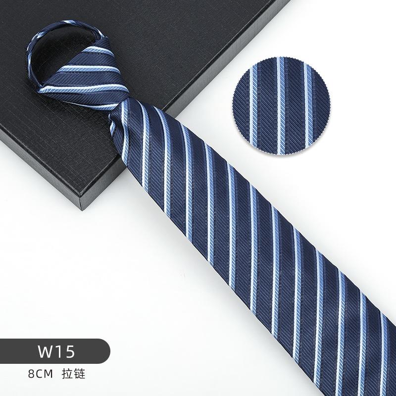 Business Blue Formal Tie Zipper Groom Wedding Korean Version Narrow Lazy Without Striped Bow Tie Plaid