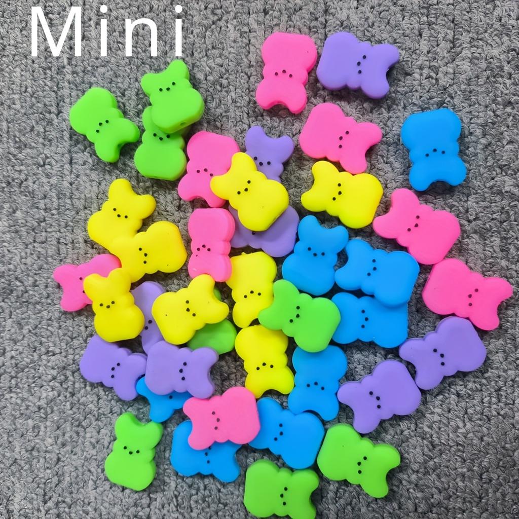 Colorful Easter Bunny Silicone Beads for DIY Crafts - Ideal for Pen Decoration & Jewelry Making, Festive Decorations, Silicone Craft Beads