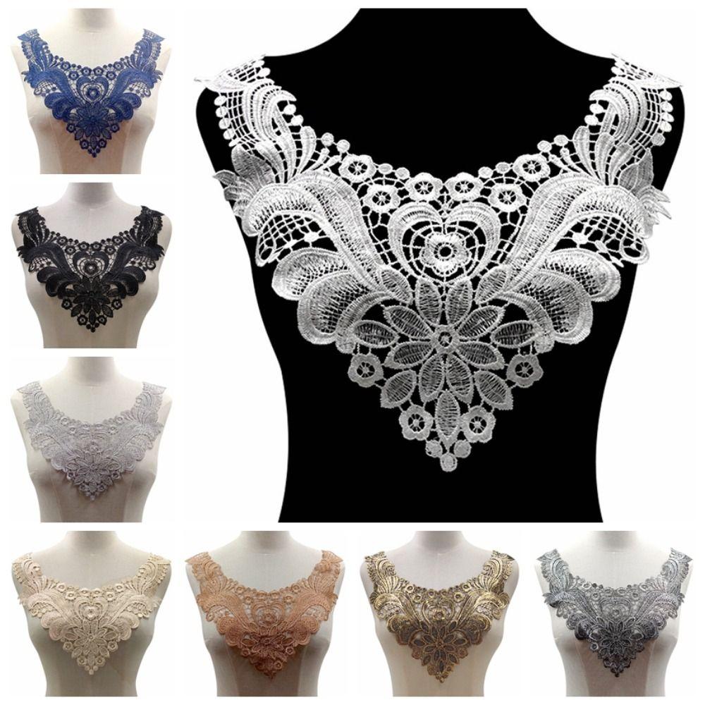 DIY Lace Neckline Sweet Embroidery Flower Collar Apparel Accessories Lace Trim  Women's Fashion