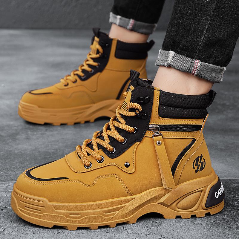 Autumn and winter men's high-top thick-soled Martin boots outdoor tooling casual short boots live British mountaineering tactical rhubarb boots