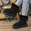 Fashion Sweet Bowknot Decoration Suede Snow Boots Women 2025 Soft Thick Bottom Ankle Boots Women Warm Faux Fur Non Slip Winter Shoes