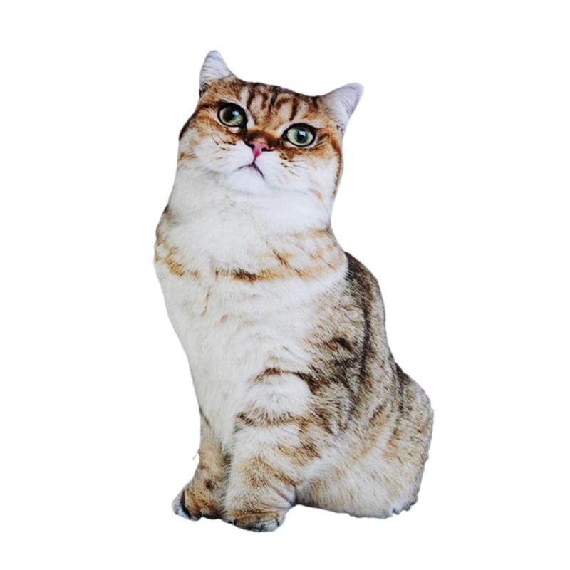 Cotton Cat Printed Throw Pillow Soft and Comfortable Toy Cushion with 3D Eyes Present for Girlfriend Home Decor 1330₽