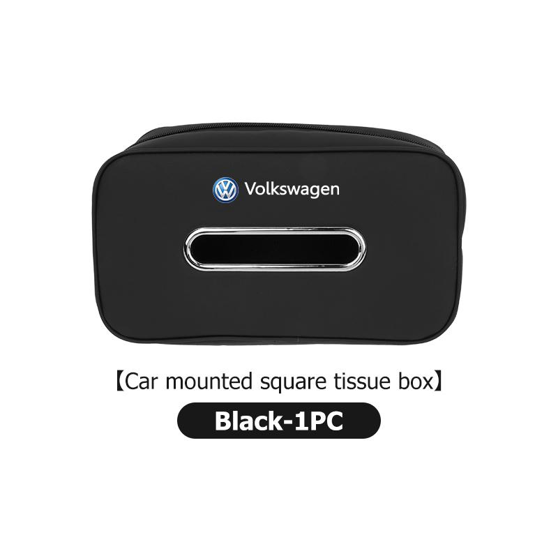 For Volkswagen VW Car Leather Tissue Box Square Vehicle Seat Back Tissue Holder Scirocco Passat Polo B5 B6 B7 CC Tiguan Sharan zh5